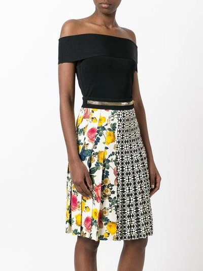 Shop Fausto Puglisi Contrast Prints Midi Skirt In Multicolour