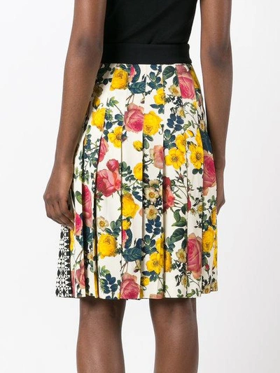 Shop Fausto Puglisi Contrast Prints Midi Skirt In Multicolour