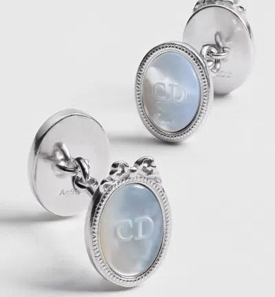 Dior Medaillon Cufflinks In Silver