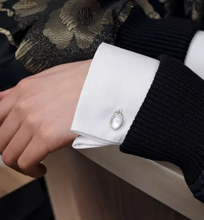 Dior Medaillon Cufflinks In Silver