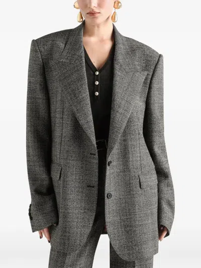 Dolce & Gabbana Single-breasted Wool Jacket In Gray