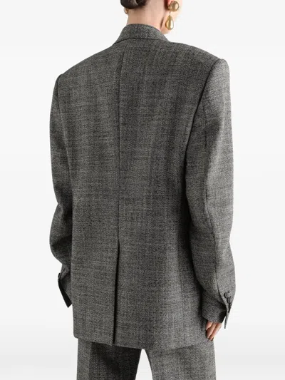 Dolce & Gabbana Single-breasted Wool Jacket In Gray