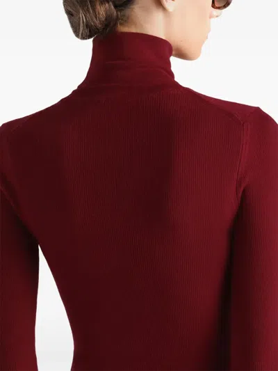 Dolce & Gabbana Ribbed Cashmere Turtleneck Pullover In Red