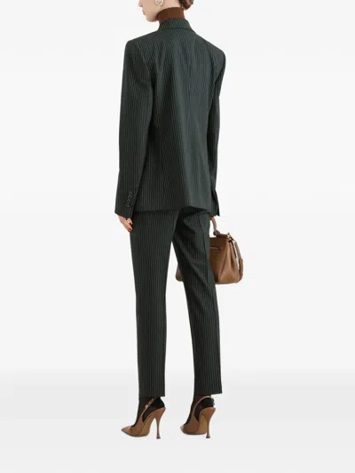 Dolce & Gabbana Ribbed Cashmere Turtleneck Pullover In Brown