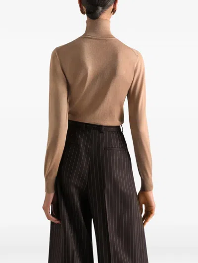 Dolce & Gabbana Cashmere Turtleneck Pullover In Brown