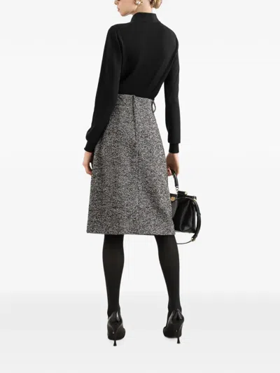 Dolce & Gabbana Verzierter Polopullover Aus Kaschmir In Black