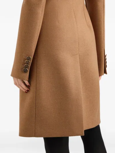 Dolce & Gabbana Dolce Double-breasted Wool Coat In Brown