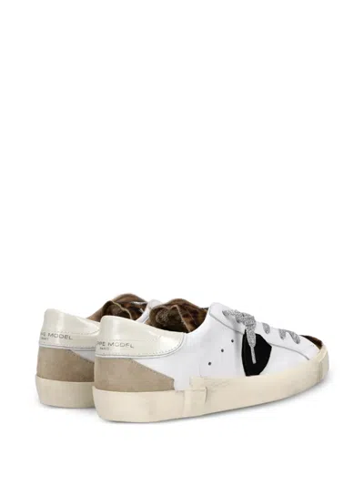 Philippe Model Prsx Leopard-print Sneakers In White