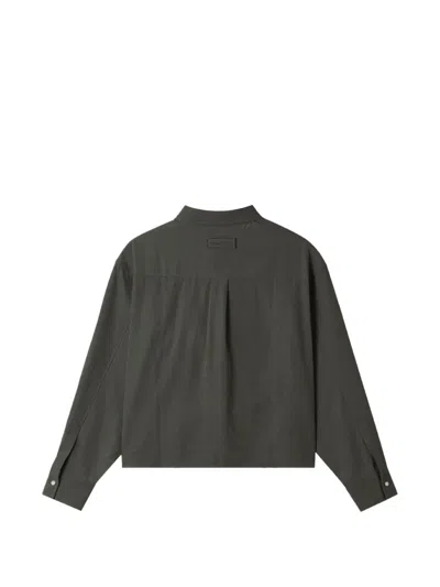 Izzue Ruched Drawstring Shirt In Gray
