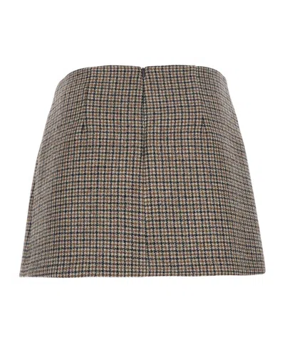 P.a.r.o.s.h . Checked Wool Mini Skirt In Multi