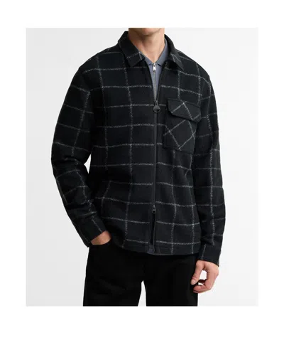 Barbour Check-pattern Zip-up Jacket In Black