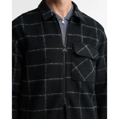 Barbour Check-pattern Zip-up Jacket In Black