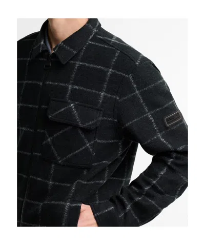 Barbour Check-pattern Zip-up Jacket In Black