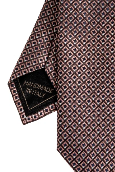 Brioni Geometric-pattern Silk Tie In Purple