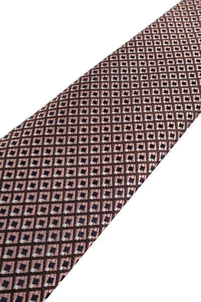 Brioni Geometric-pattern Silk Tie In Purple