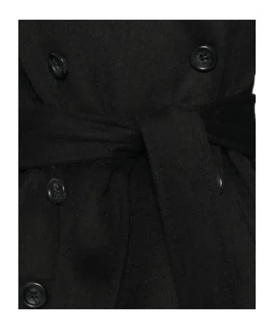Liu •jo Double-breasted Belted Coat In Black
