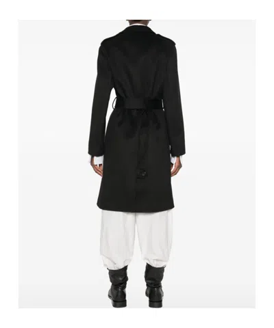 Liu •jo Double-breasted Belted Coat In Black