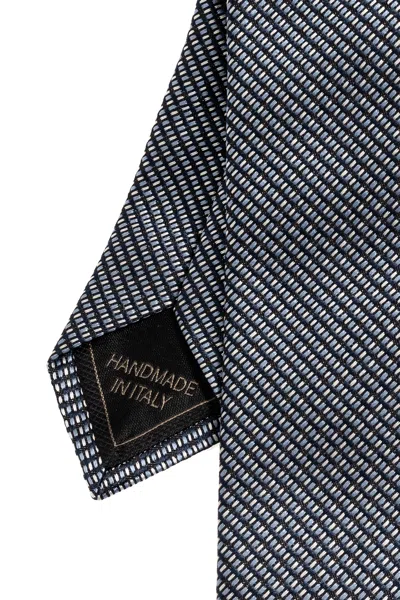 Brioni Patterned Silk Tie In Blue