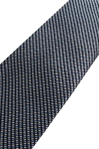 Brioni Patterned Silk Tie In Blue