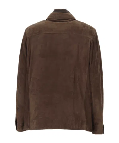Moorer Polyester Blend Down Jacket Collared Pockets In Animal Print
