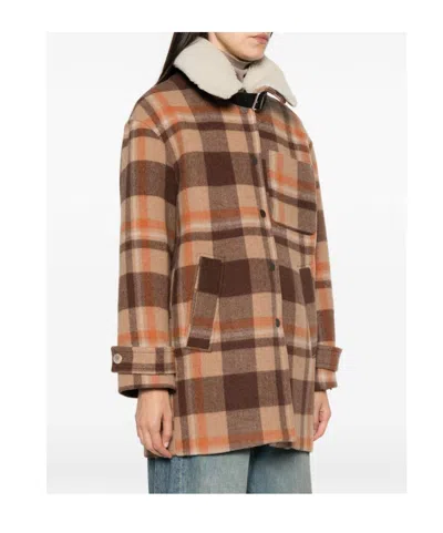Semicouture Checkered Coat In Multi