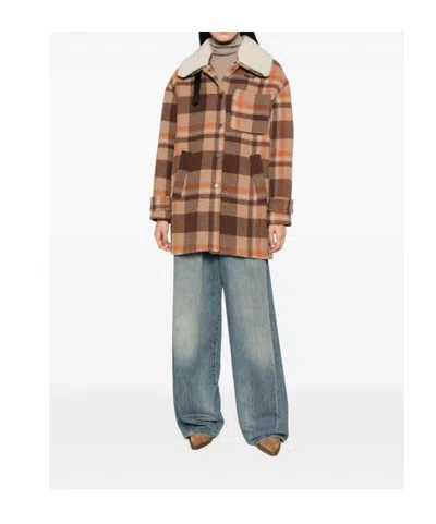 Semicouture Checkered Coat In Multi