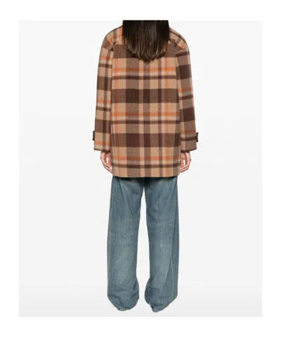 Semicouture Checkered Coat In Multi
