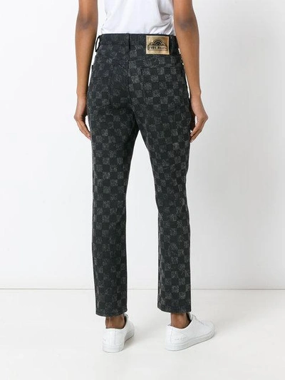 Shop Marc Jacobs Checker Print Flood Stovepipe Jeans In Black