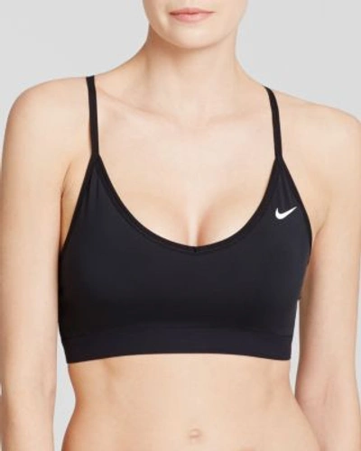 Nike Indy Mesh-trimmed Dri-fit Stretch Sports Bra In Oxford