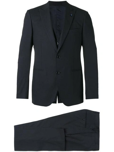 Shop Lardini Three-piece Suit - Blue