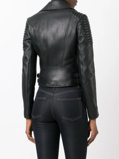 Shop Tom Ford Zipped Biker Jacket In Black