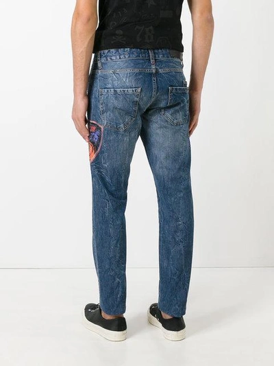Shop Philipp Plein Flame Straight-leg Jeans - Blue