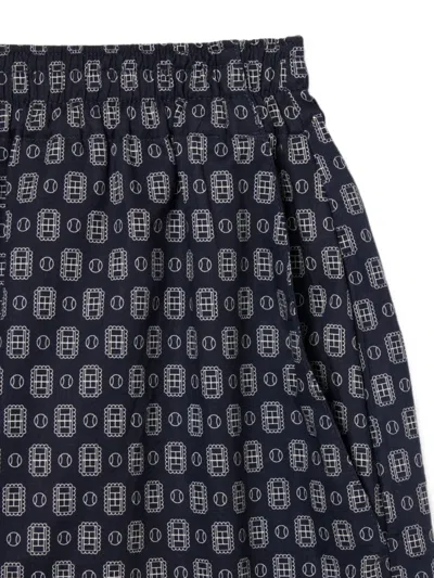 Lacoste Oversize Printed Shorts In Blue
