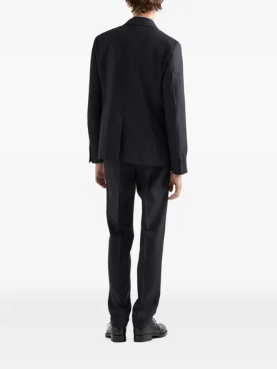 Prada Single-breasted Wool Suit In Blue