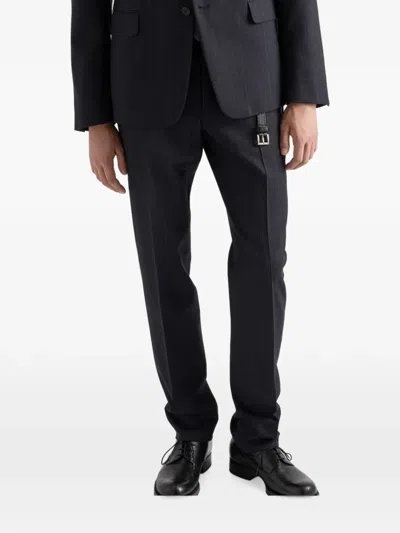 Prada Single-breasted Wool Suit In Blue