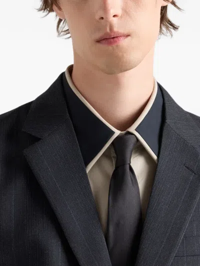 Prada Single-breasted Wool Suit In Blue