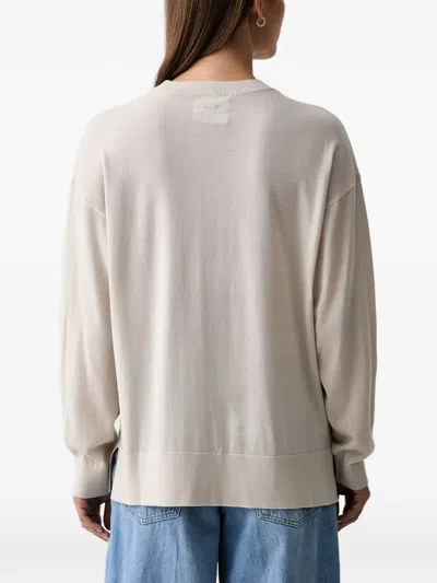 Armani Exchange Logo-knit Sweater In Neutral