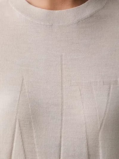 Armani Exchange Logo-knit Sweater In Neutral