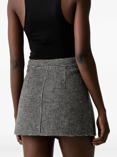 Ermanno Firenze Houndstooth-pattern Pleated Mini Skirt In Gray