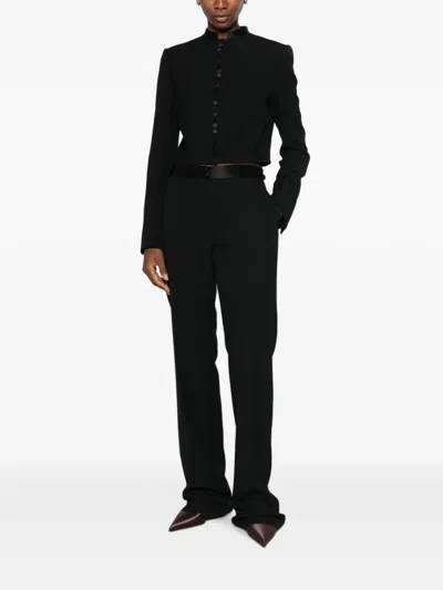 Tom Ford Button-up Cropped Jacket In Black