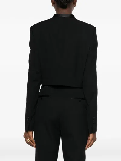 Tom Ford Button-up Cropped Jacket In Black