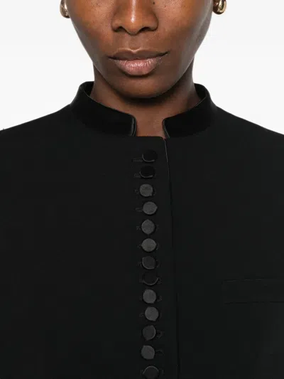 Tom Ford Button-up Cropped Jacket In Black