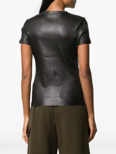 Stouls 05 Stretch-leather T-shirt In Black