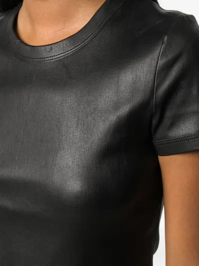 Stouls 05 Stretch-leather T-shirt In Black
