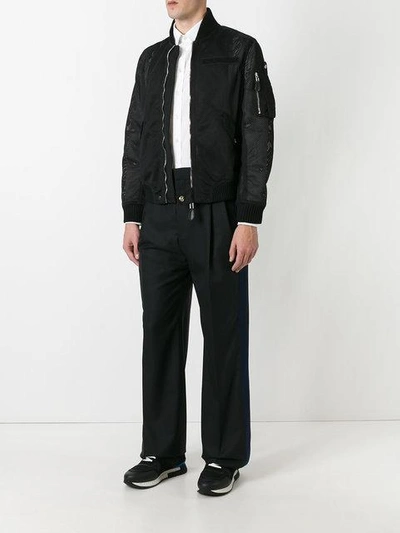 Shop Givenchy Hook And Loop Strap Trousers In Black