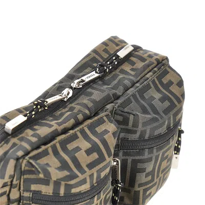 Fendi Mini Camera Case In Superlight Ff Zucca Technical Fabric With Adjustable Strap In Brown