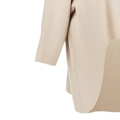 Alaïa Cashmere Asymmetrical Coat In Beige