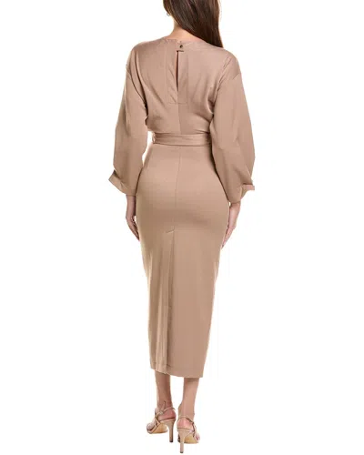 Bgl Wool-blend Sheath Dress In Brown