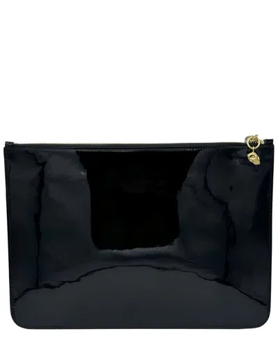 Alexander Mcqueen Patent Leather Pouch In Black