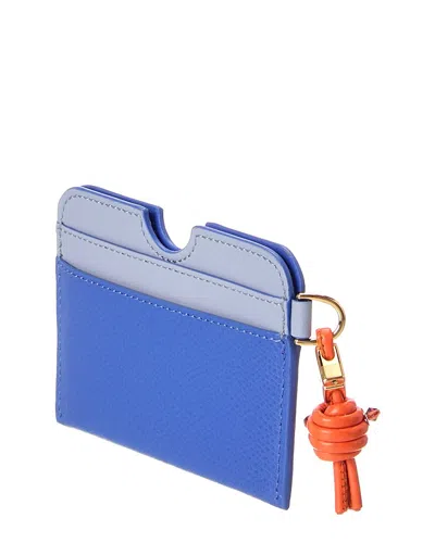 Fendi Ff Diamond Leather Card Case In Blue